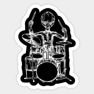 SEEMBO Alien Playing Drums Drummer Musician Drumming Band Sticker